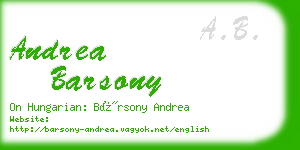 andrea barsony business card